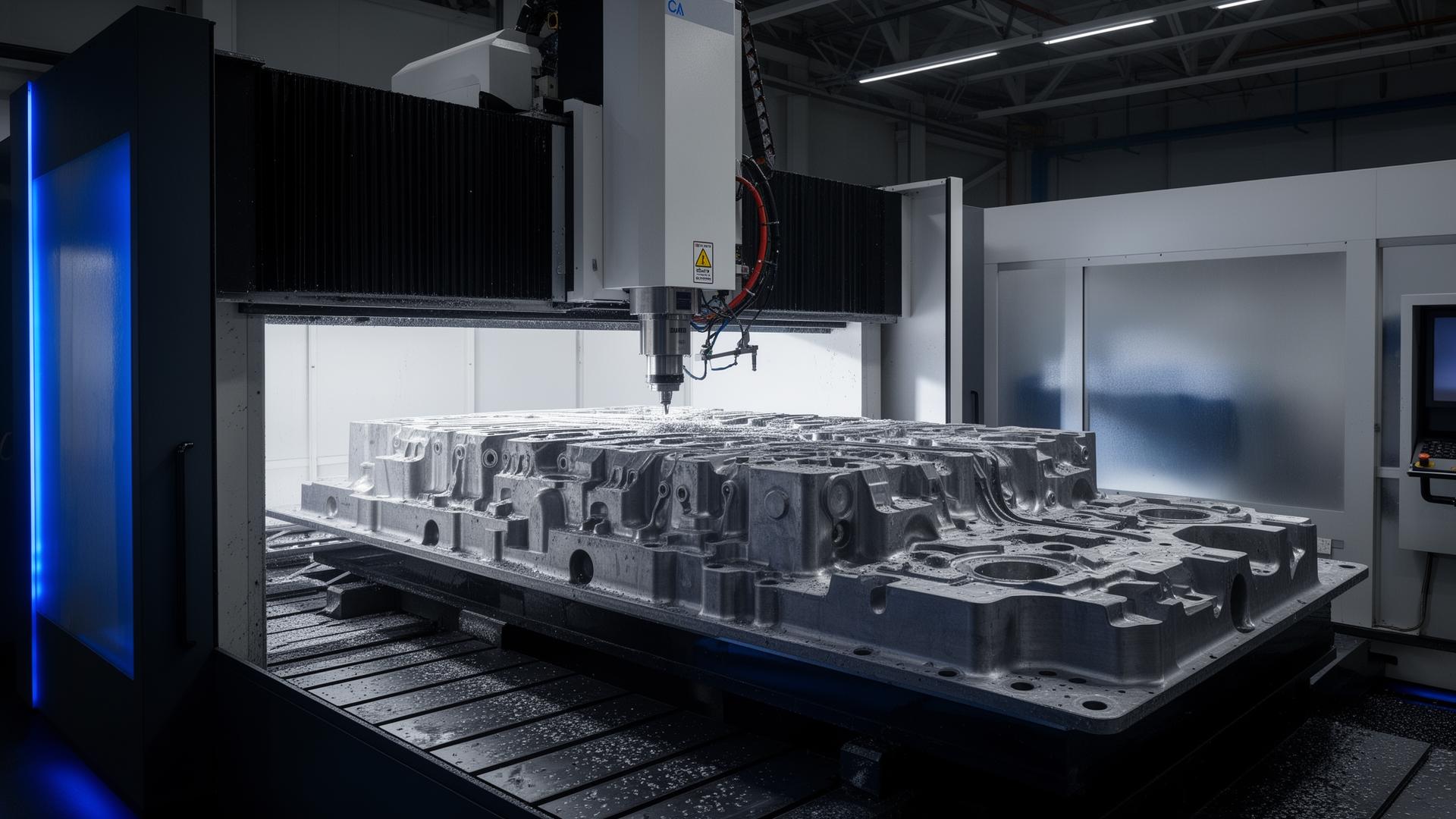 Mecanizado CNC 5 ejes de un molde composite de gran formato